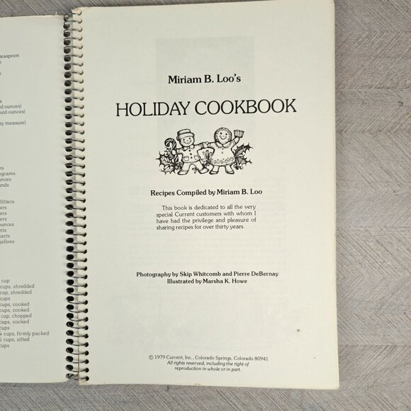 Miriam B. Loo Holiday Cookbook Spiral Bound 1979 Recipes Christmas Baking - Picture 2 of 9